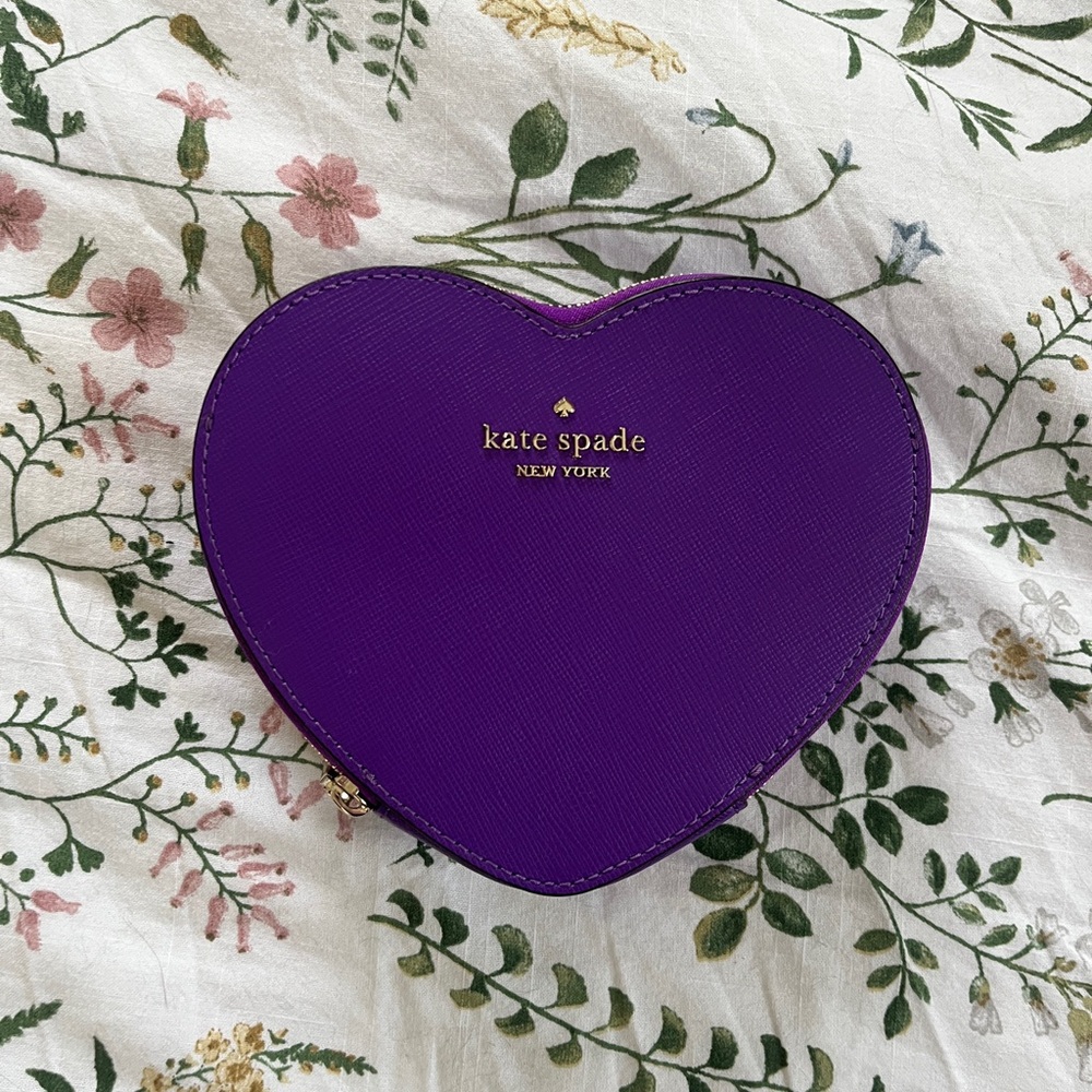 purple kate spade mini heart crossbody bag